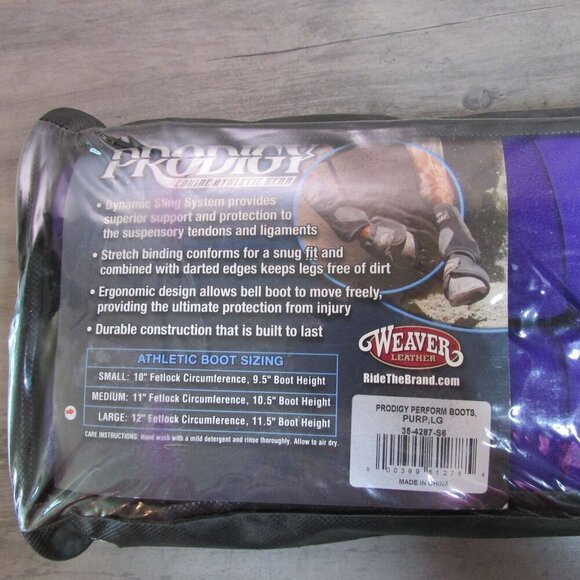 Weaver Leather Prodigy Performance Athletic Front Boots Purple Large 36-4287-S6 - Picture 2 of 3